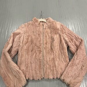 Beth Bowley Premium Women’s Designer Vegan Fur Pink Jacket Size Small